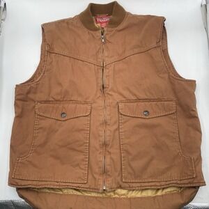 Walls Blizzard Pruf Brown Canvas Insulated Duck Vest MENS Sz XLarge VGC